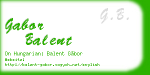 gabor balent business card